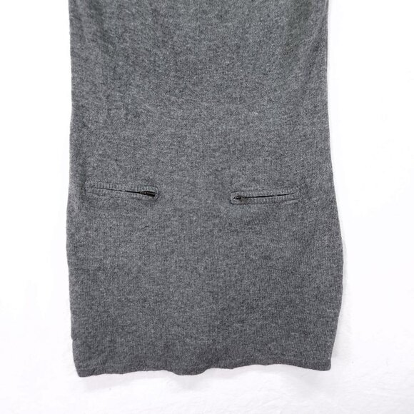Bcbgmaxazria Wool Cashmere Sweater Dress Size Medium Cowl Neck Sleeveless Gray - Picture 10 of 11